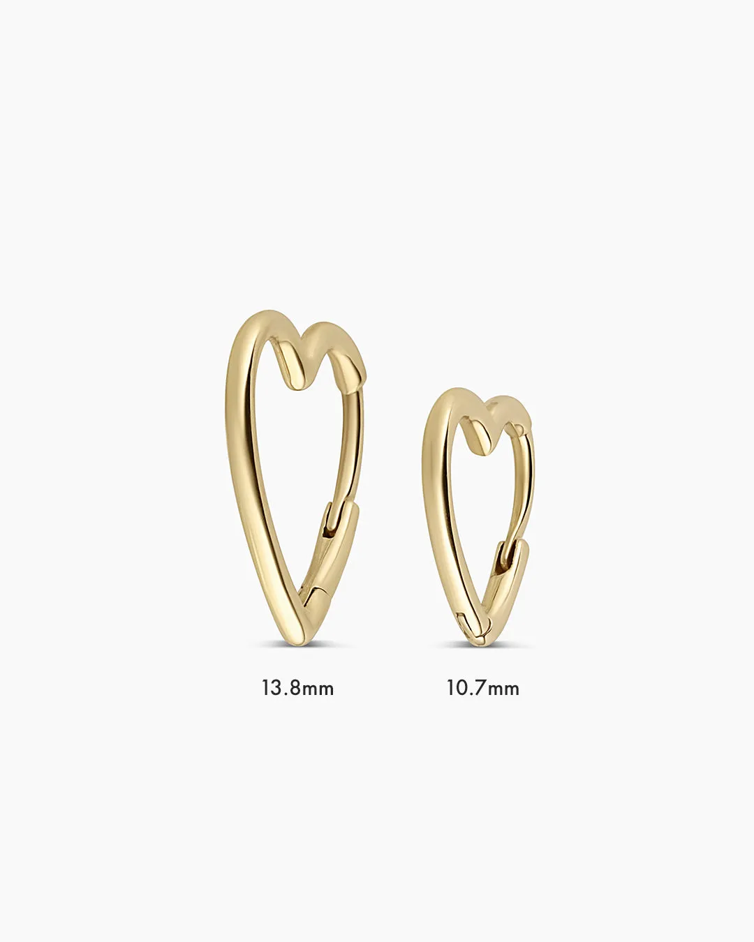 14k Gold Open Heart Huggies