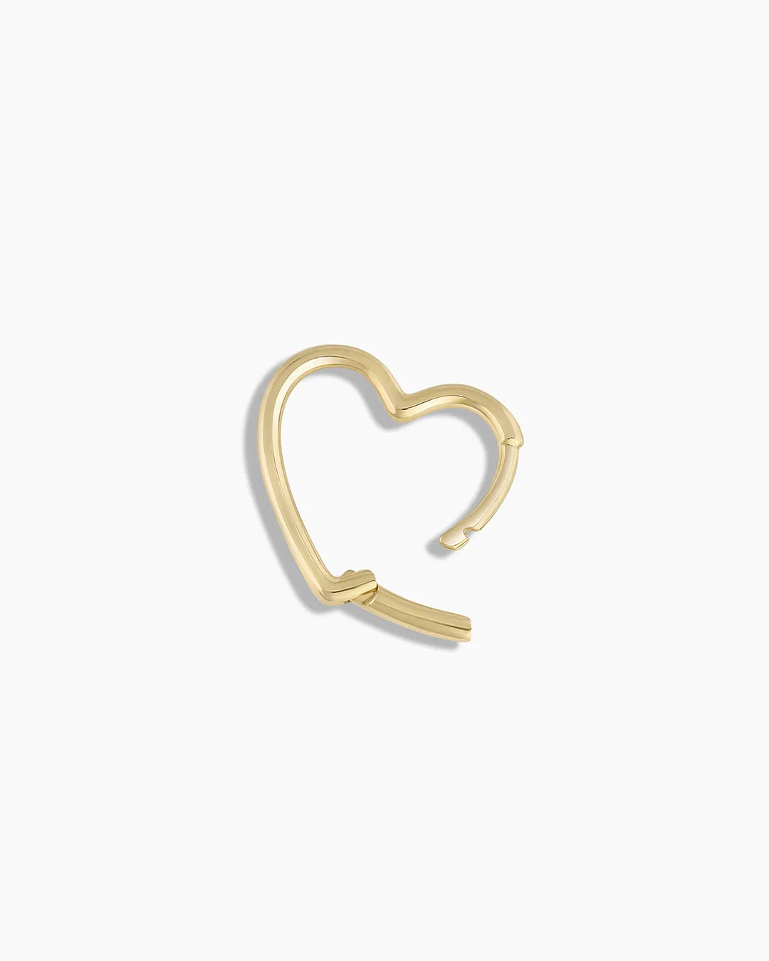 14k Gold Open Heart Huggies