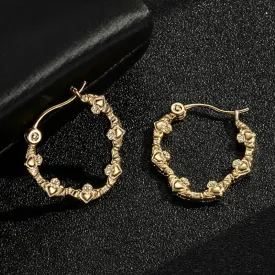 30mm Gold Filled Bonded Claddagh Heart Hoop Earrings