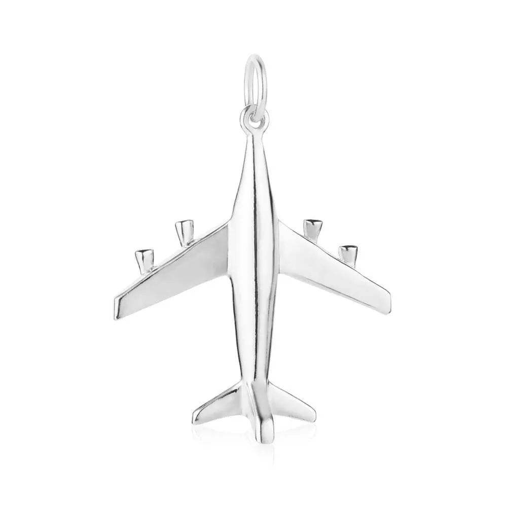 Airplane Charm Silver Large