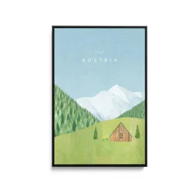 Austria by Henry Rivers - Stretched Canvas Print or Framed Fine Art Print - Artwork- Vintage Inspired Travel Poster