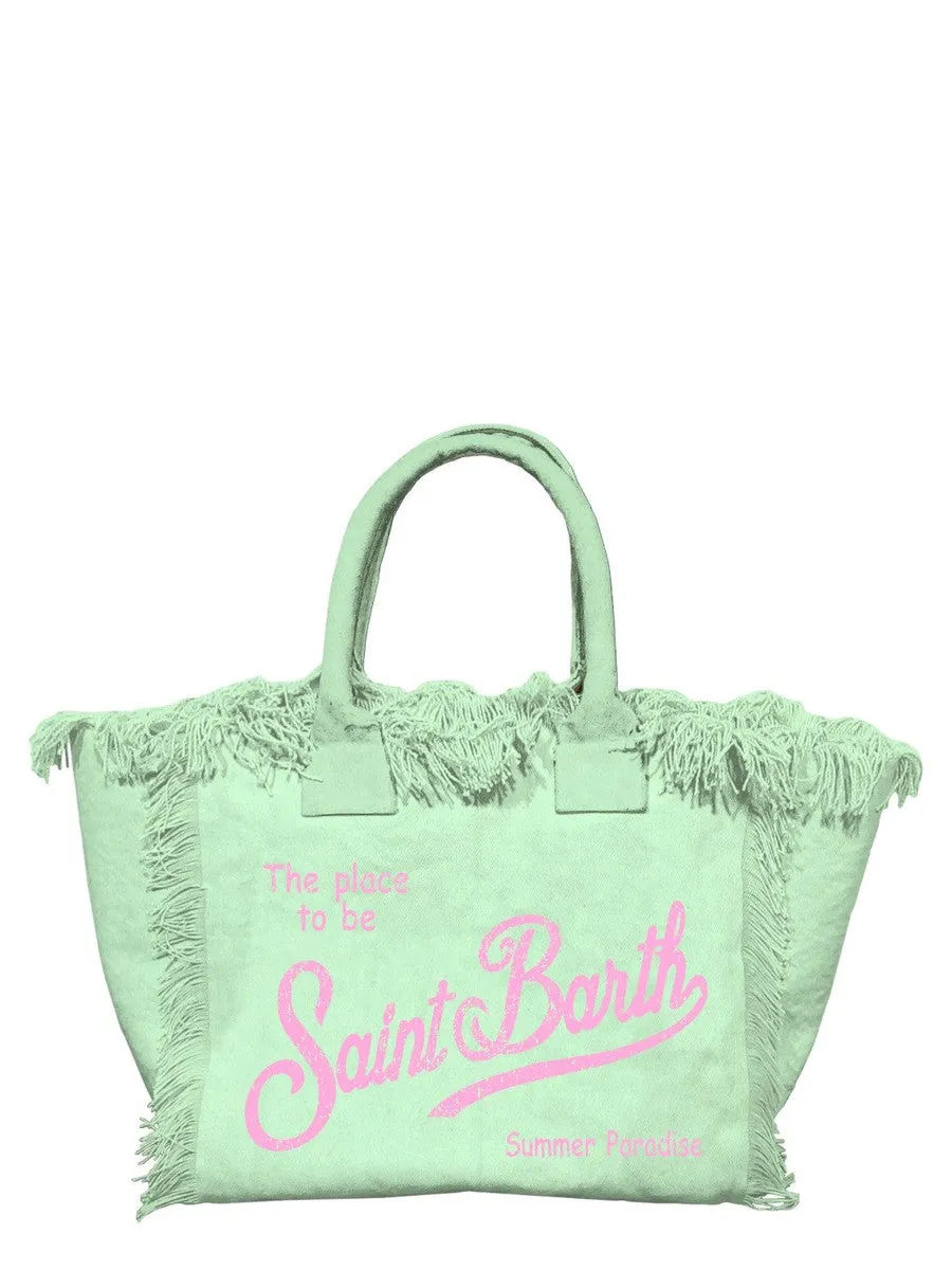 Borsa Tote Vanity in Tela Verde Acqua | Saint Barth