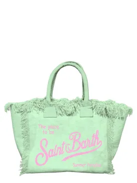 Borsa Tote Vanity in Tela Verde Acqua | Saint Barth