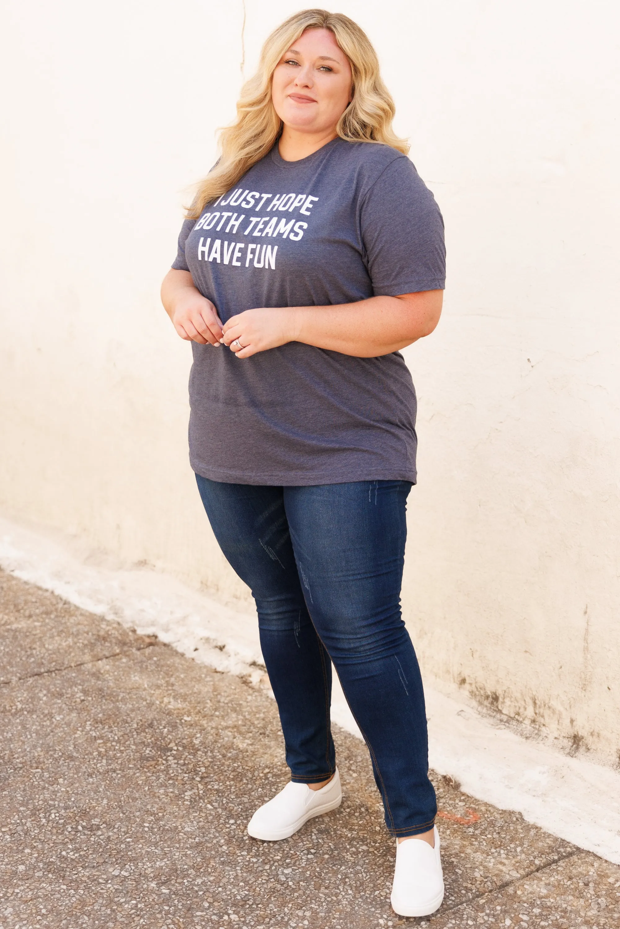 Both Teams Have Fun Tee, Heather Navy