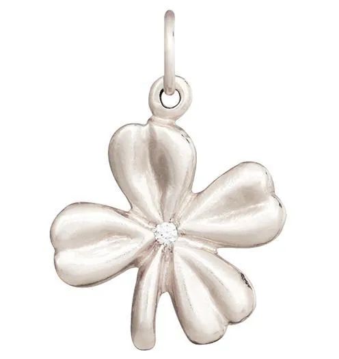 Clover Flower Charm With Diamond