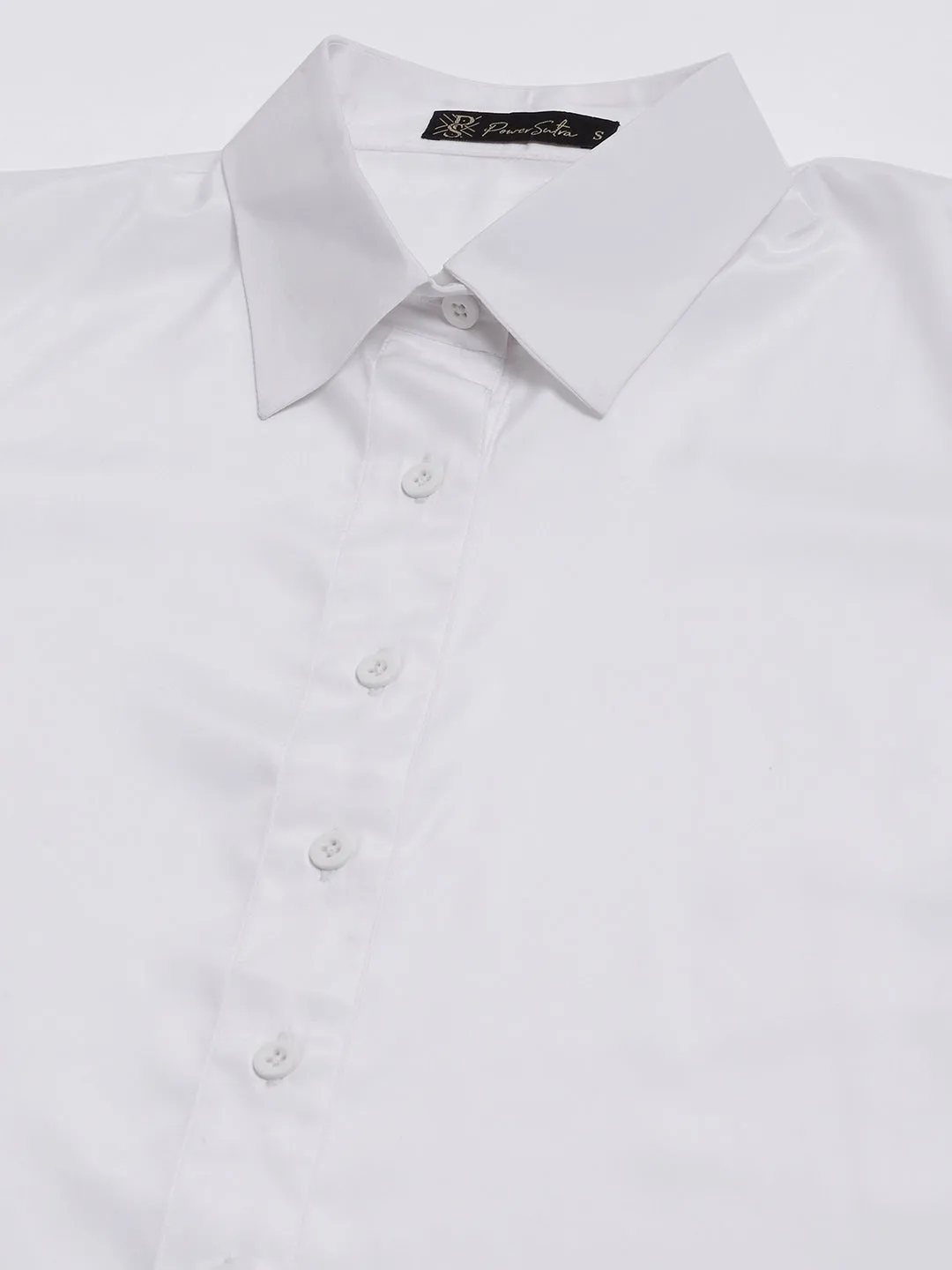 Collared crepe shirt - White