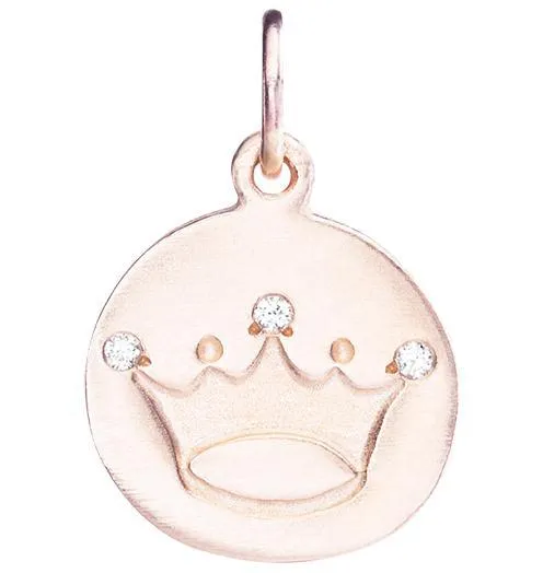 Crown Disk Charm Pavé Diamonds