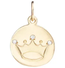 Crown Disk Charm Pavé Diamonds