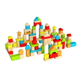 Fat Brain Toys - TimberBlocks 100 Piece Wooden Block Set