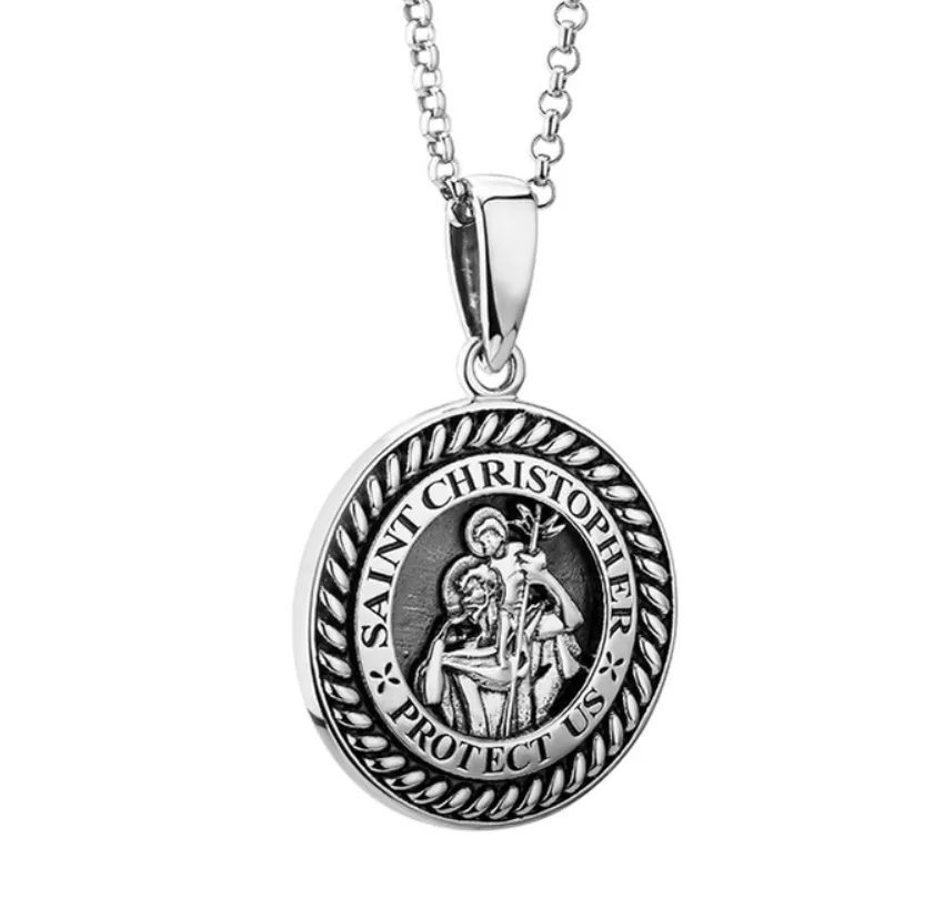 GENTS ST CHRISTOPHER MEDAL PENDANT