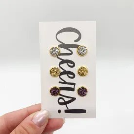 Glitz and Glam Mini Stud Pack of 3