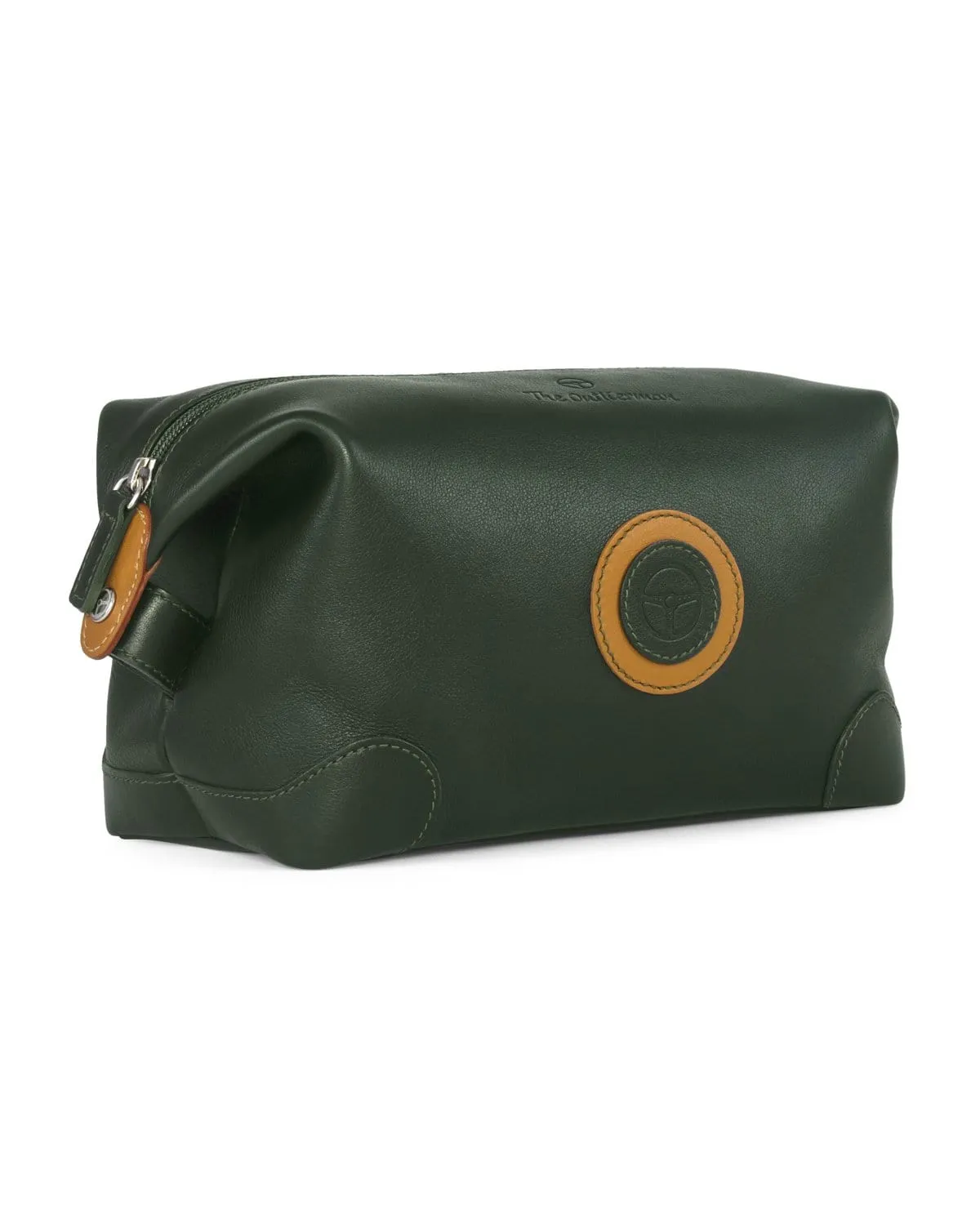 GLOBETROTTER - Full-grain Leather Travel Case - British Green/Tan