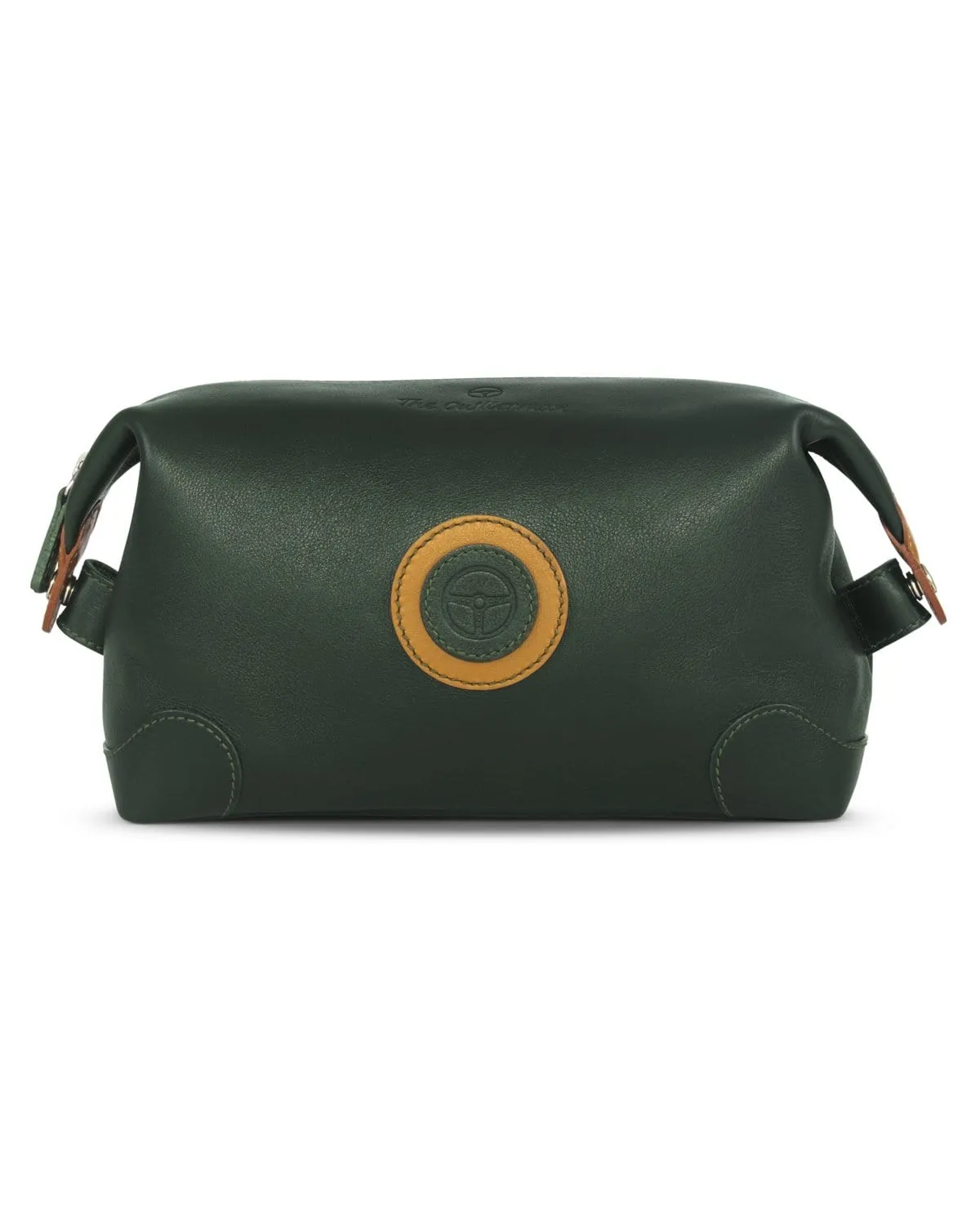 GLOBETROTTER - Full-grain Leather Travel Case - British Green/Tan