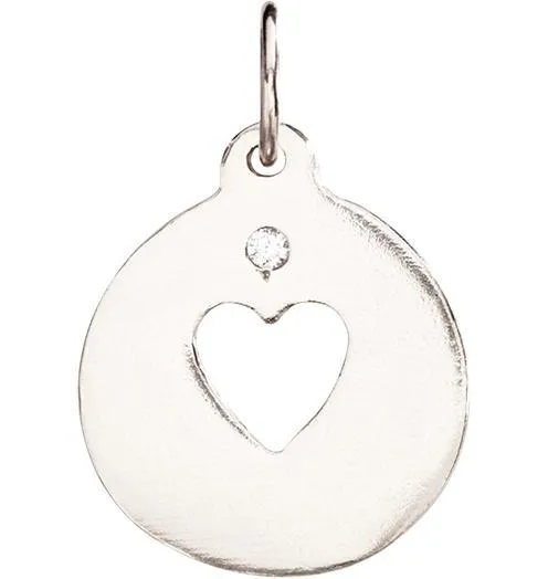 Heart Cutout Charm With Diamond