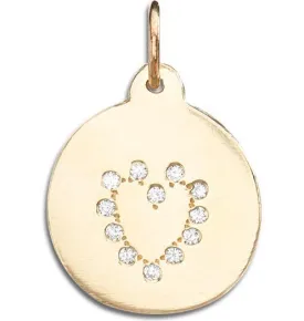 Heart Disk Charm Pavé Diamonds