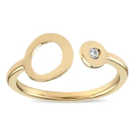 Hole-Dot Ring With Diamond