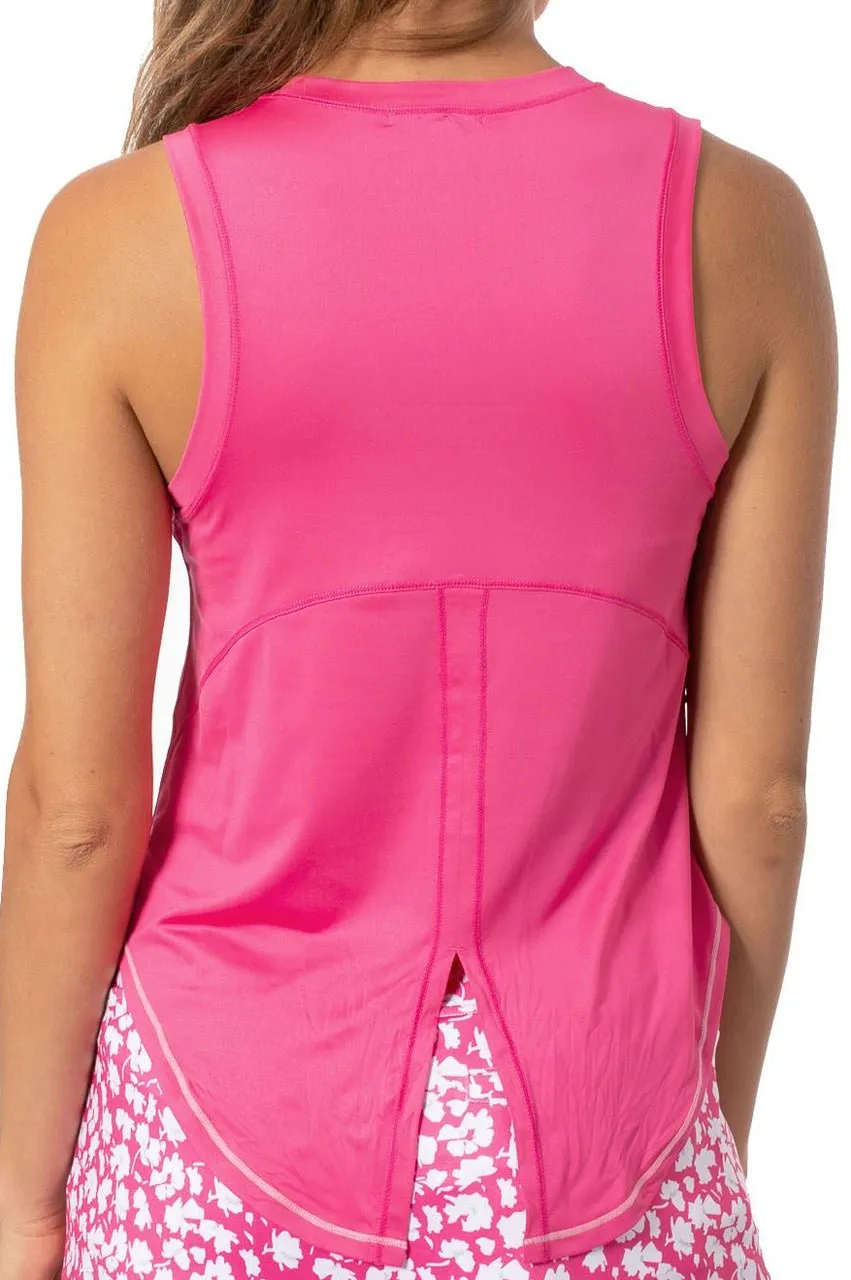 Hot Pink Sleeveless Sport Tie Top