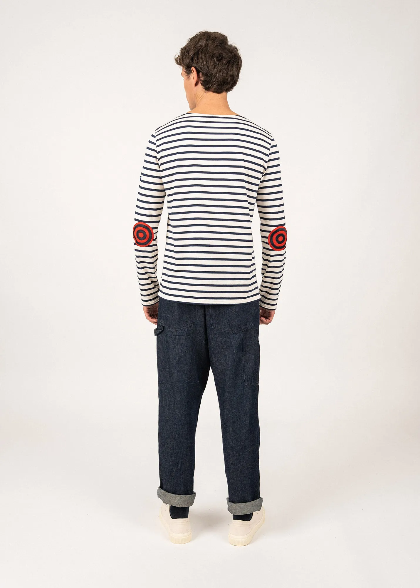 Iconic sailor striped shirt with elbow patches - SAINT JAMES x Comédie Française (ECRU/MARINE)