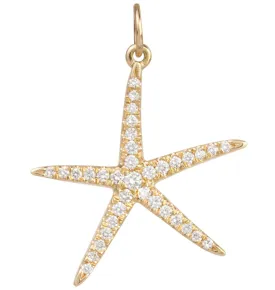 Large Starfish Charm Pavé Diamonds