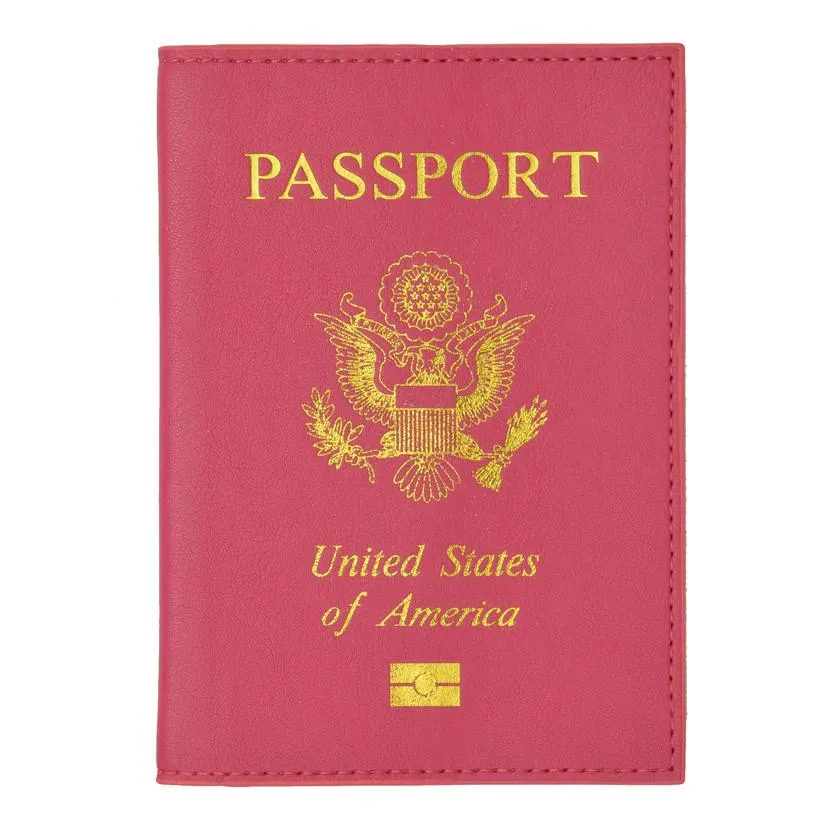 Leather USA Logo Passport Holder - Brown