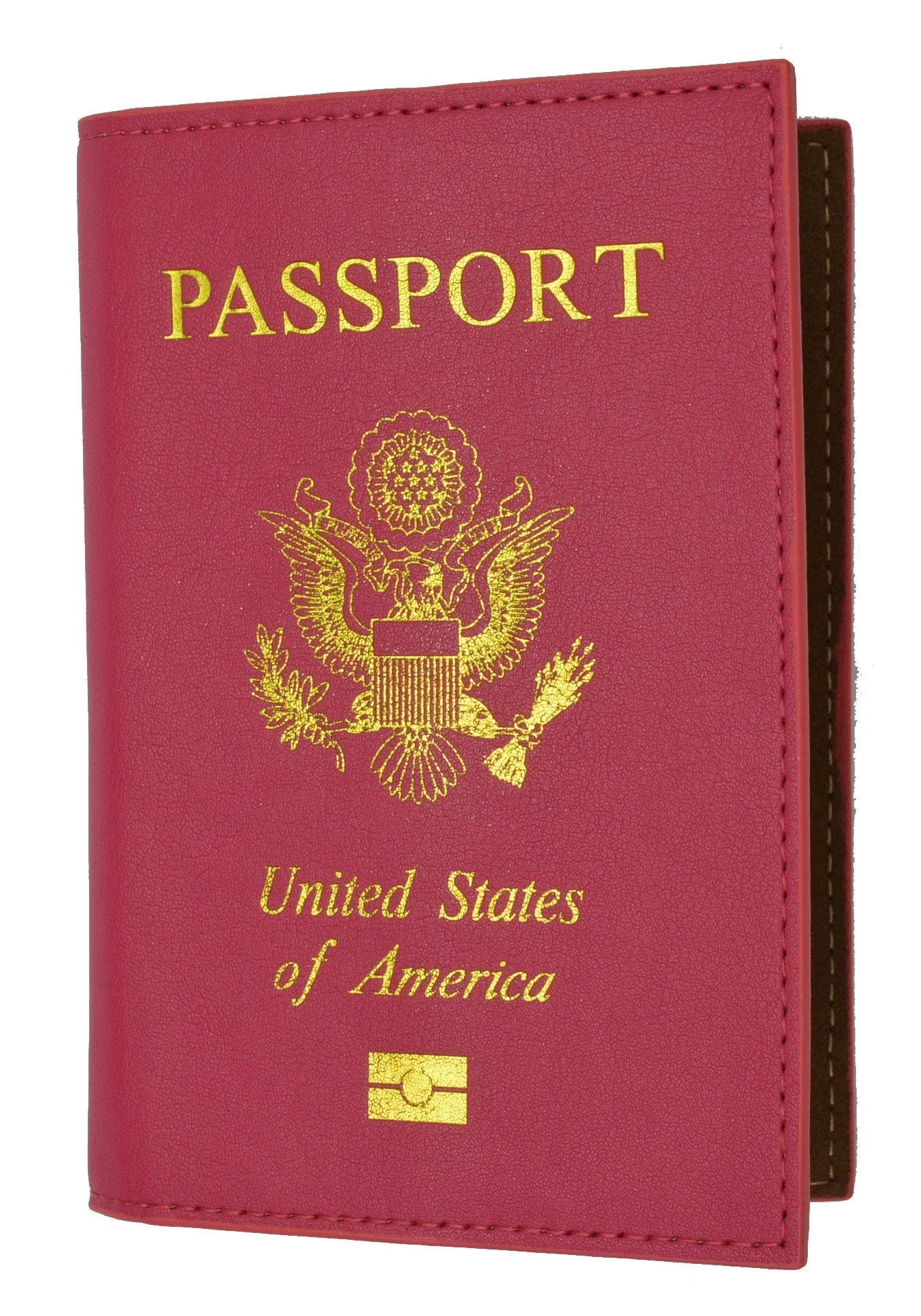 Leather USA Logo Passport Holder - Purple