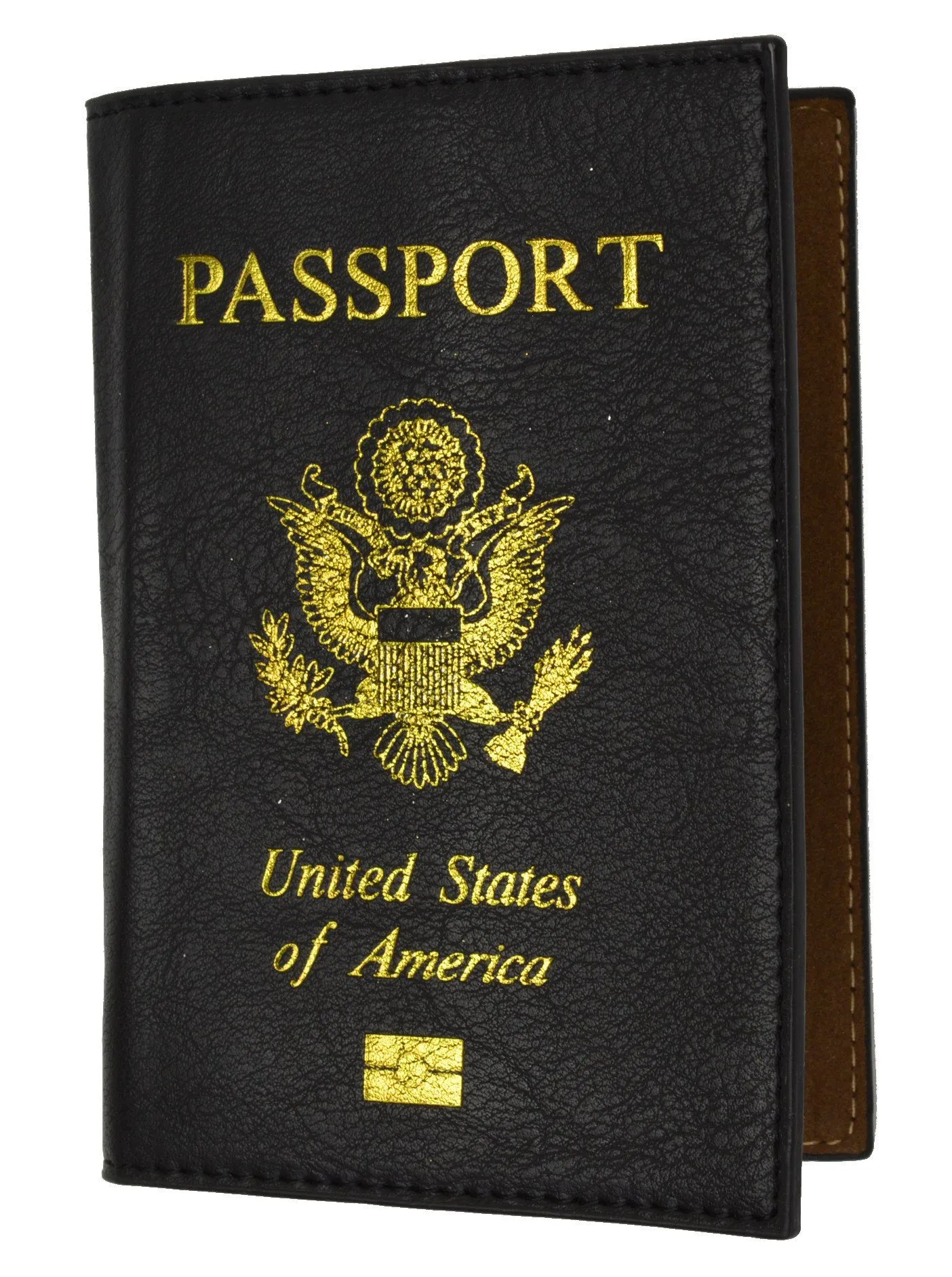 Leather USA Logo Passport Holder - Purple