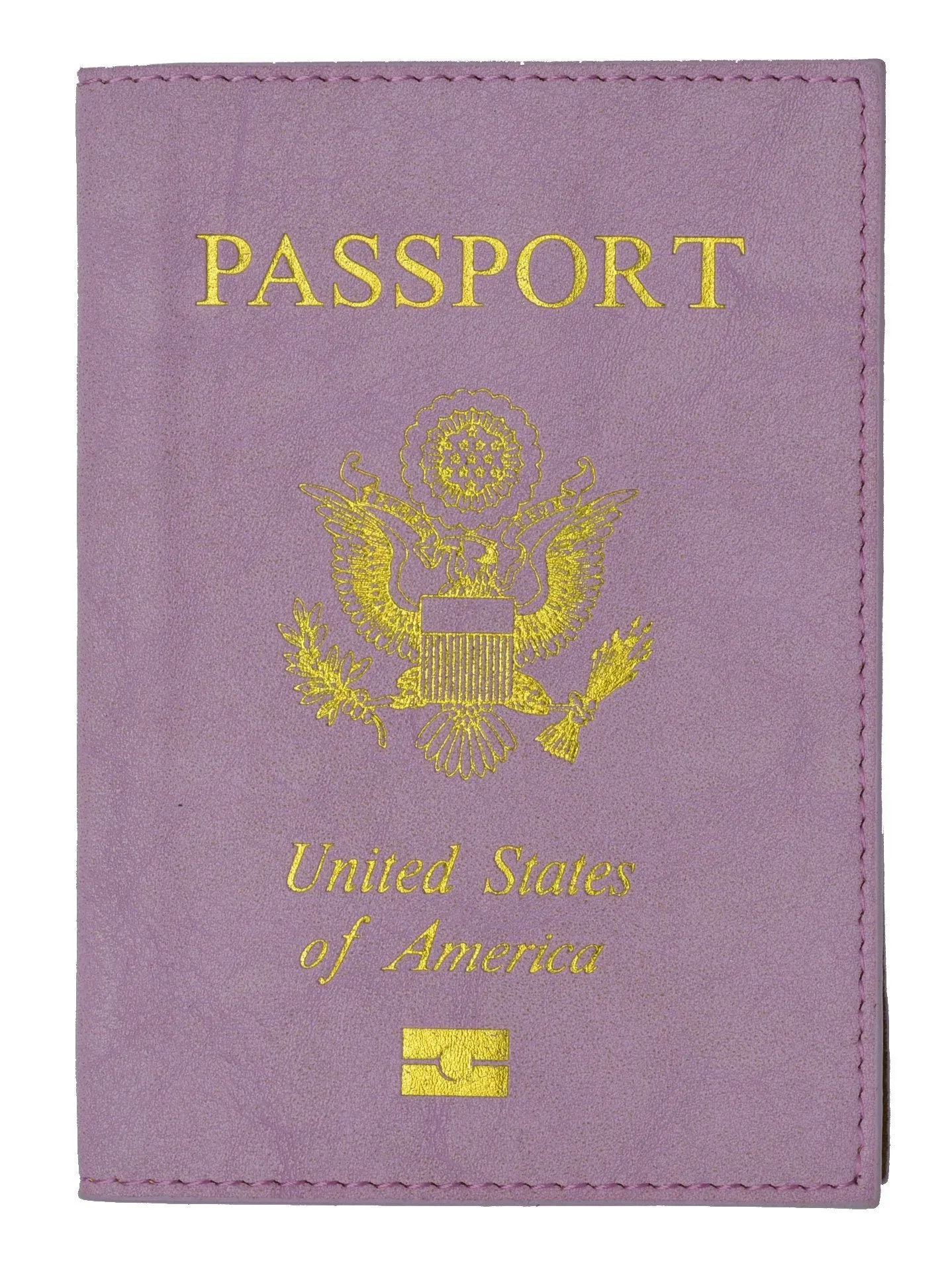 Leather USA Logo Passport Holder - Purple