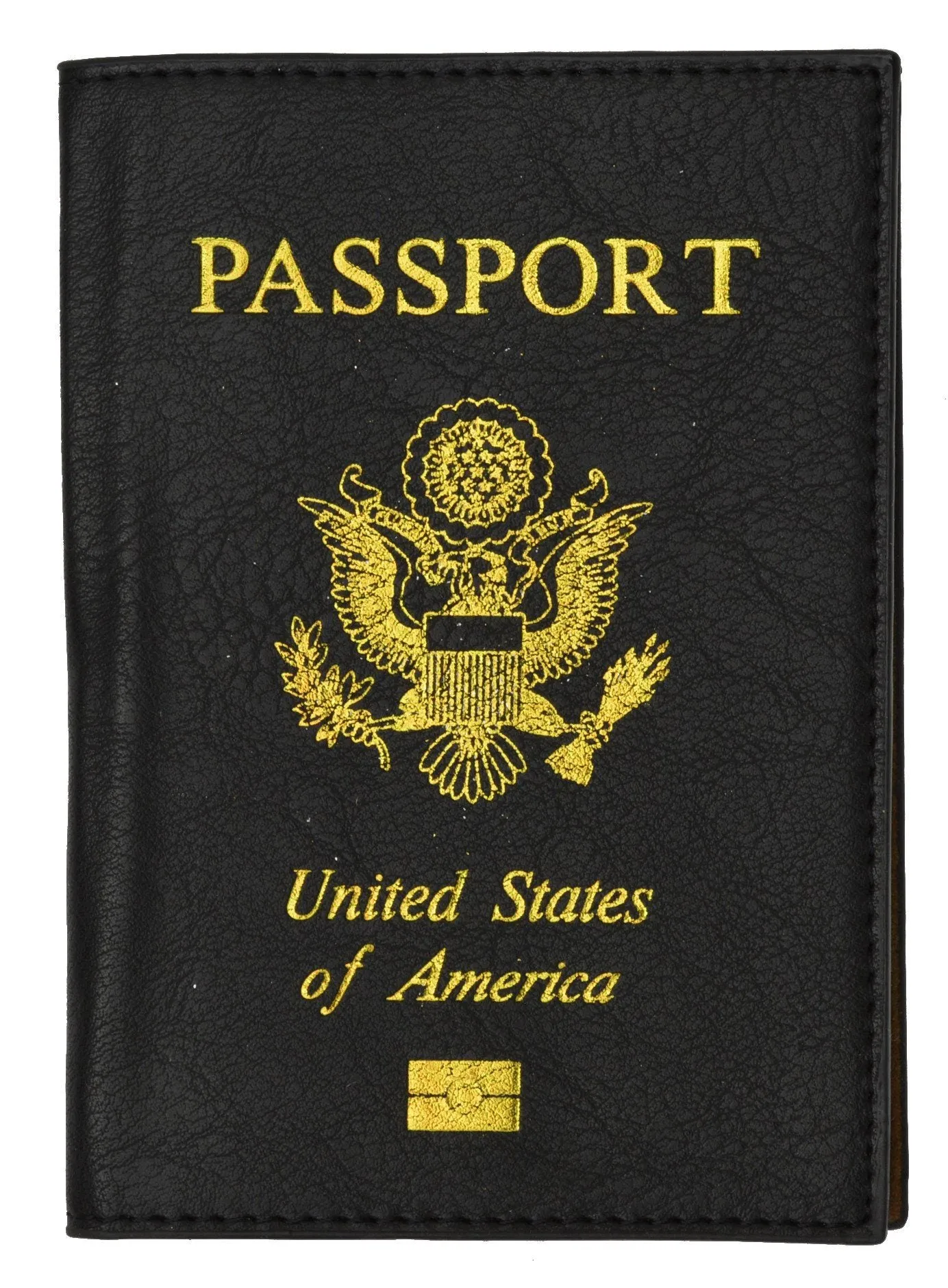 Leather USA Logo Passport Holder - Purple