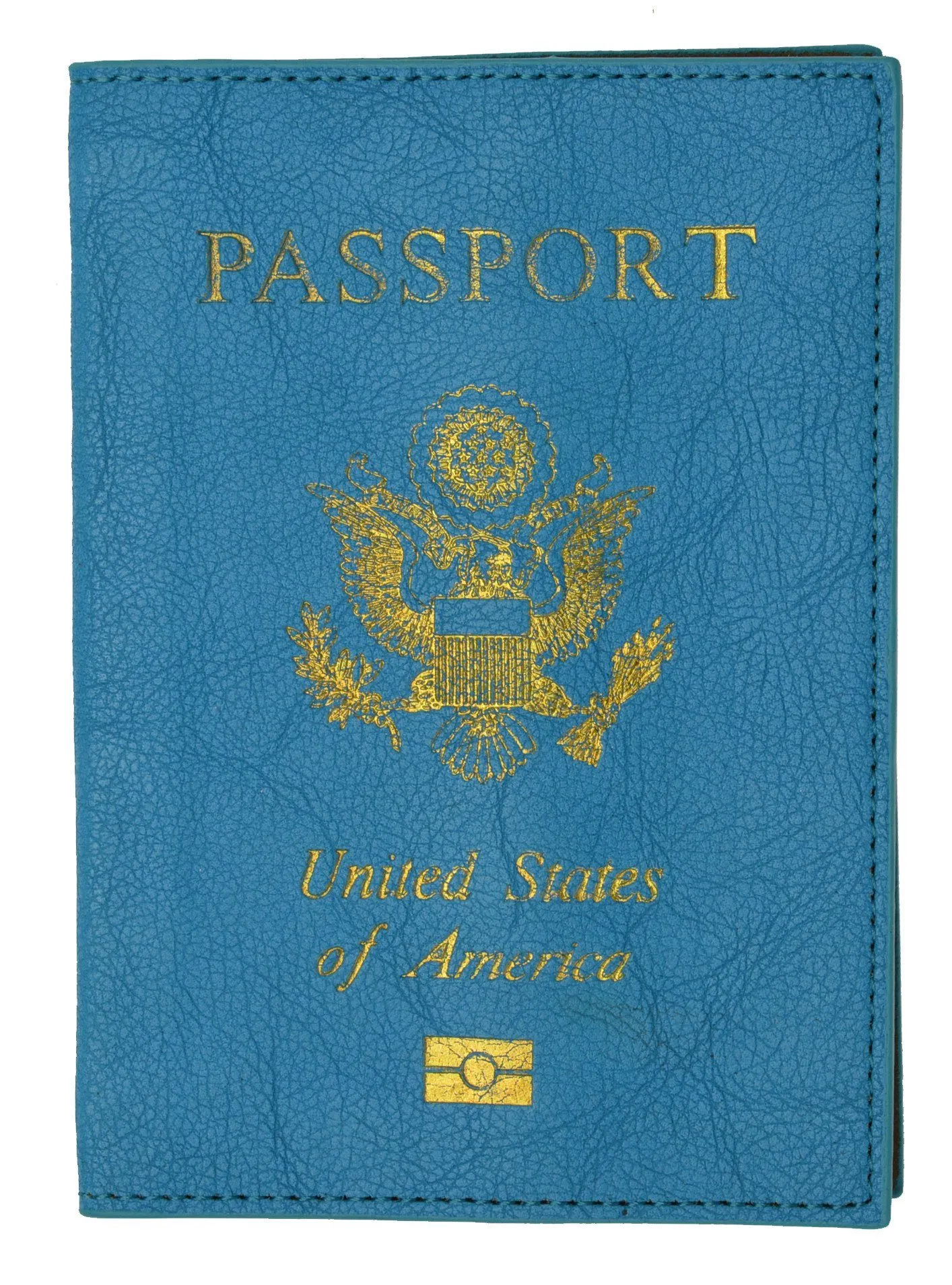 Leather USA Logo Passport Holder - Purple