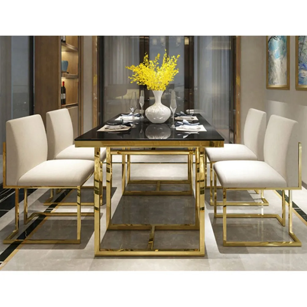 London Luxury Dining Table in Suede