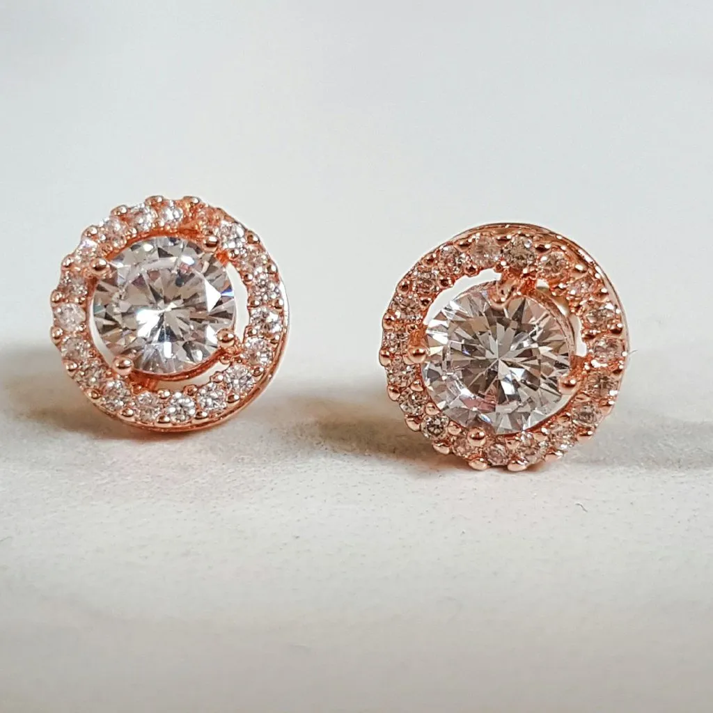 LYLA Halo Stud Earrings ( Silver / Gold / Rose Gold)