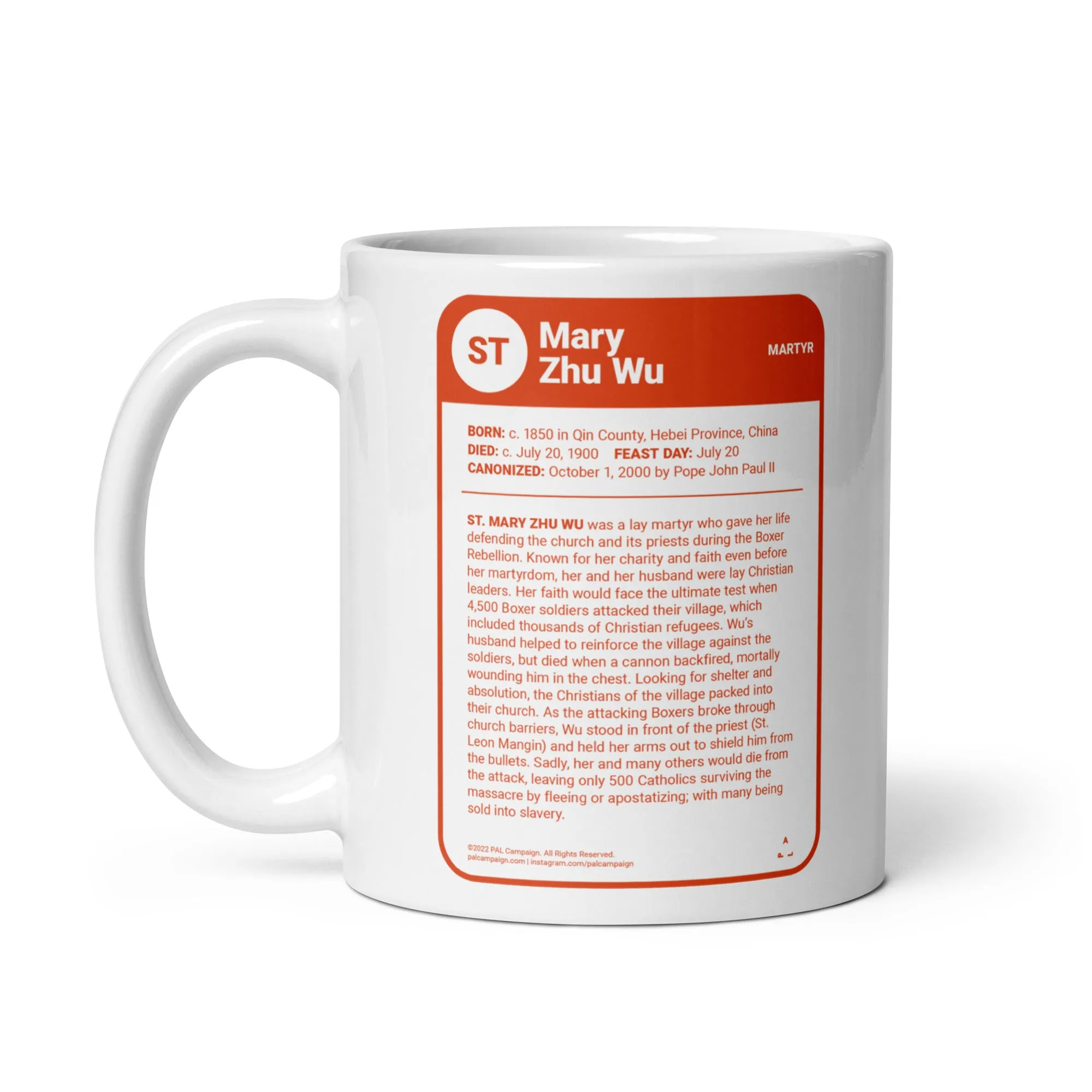 Mary Zhu Wu Saint Card Mug