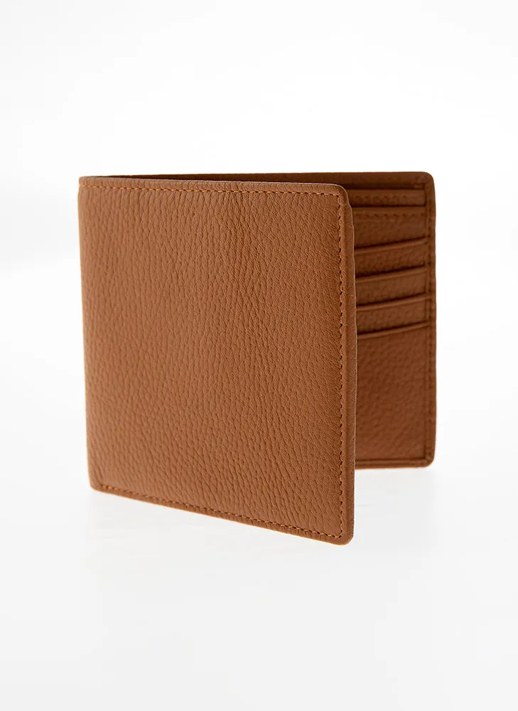 Men's Slim Pebble Grain Leather Bifold Wallet with RFID Blocking