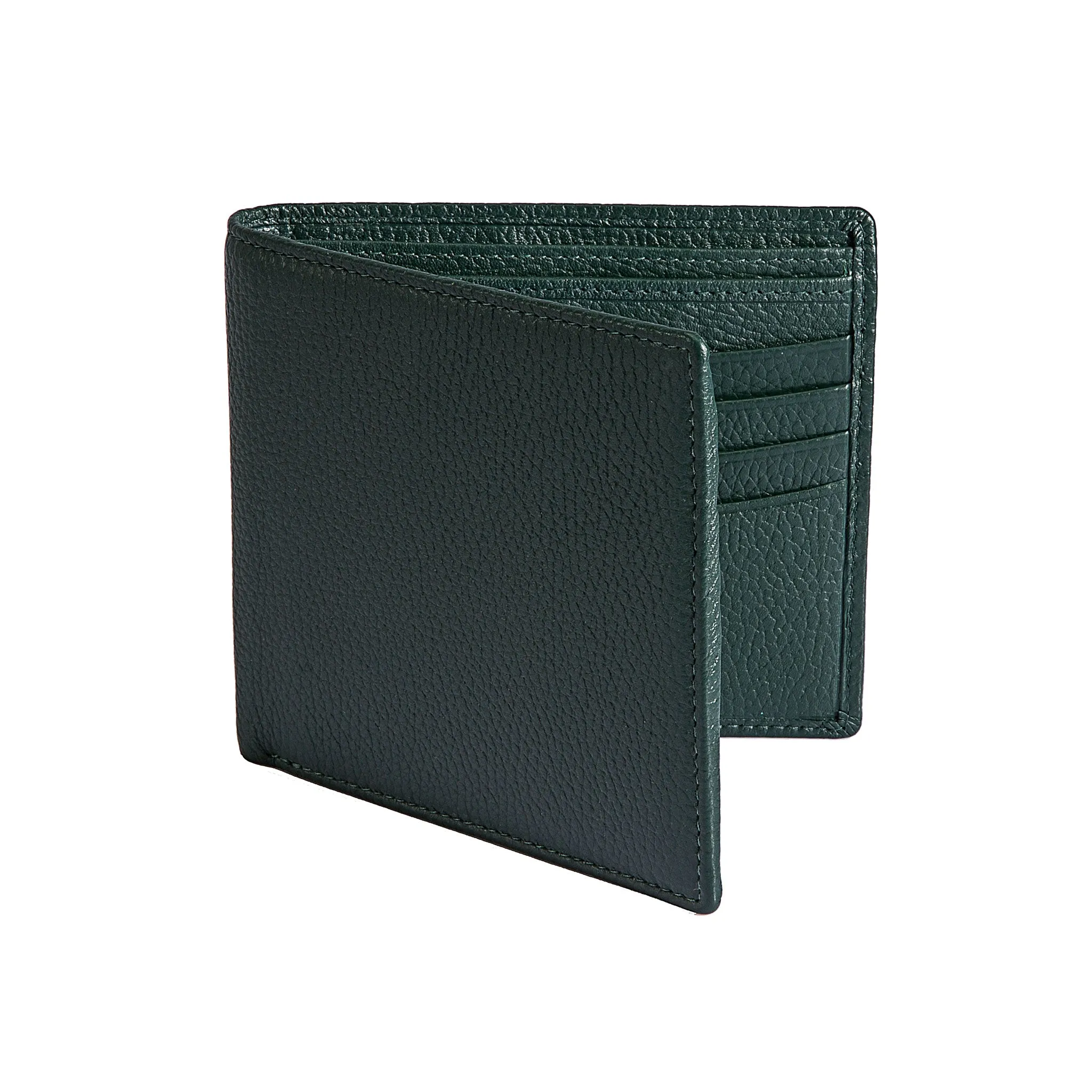 Men's Slim Pebble Grain Leather Bifold Wallet with RFID Blocking