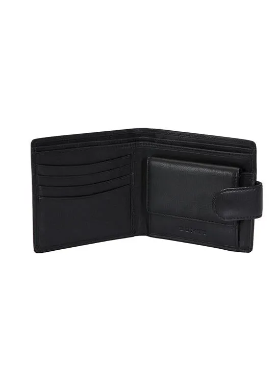 Men's Smooth Nappa Leather Bifold Wallet with RFID Blocking and Coin Purse