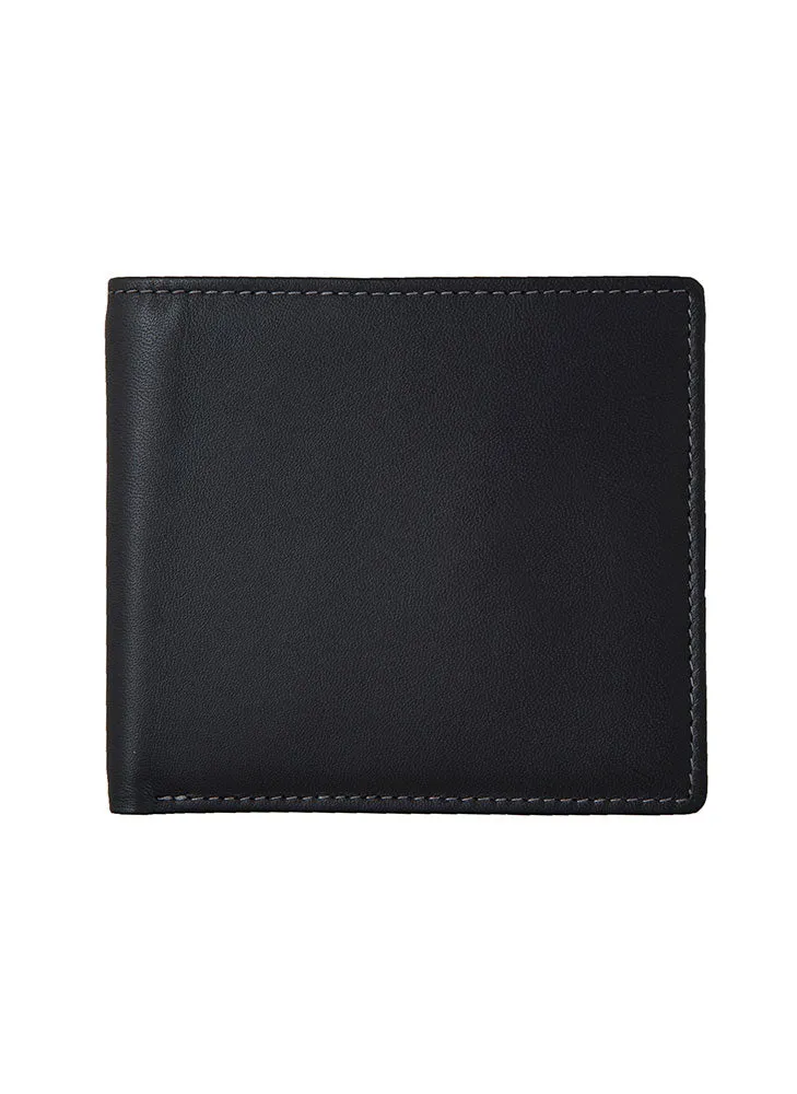 Men's Smooth Nappa Leather Bifold Wallet with RFID Blocking