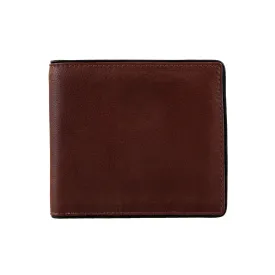 Men's Two-Colour Pebble Grain Leather Bifold Wallet with RFID Blocking and Coin Purse