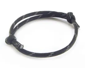 Paracord Adjustable Bracelet Black