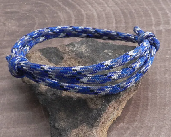 Paracord Double Adjustable Bracelet Blue