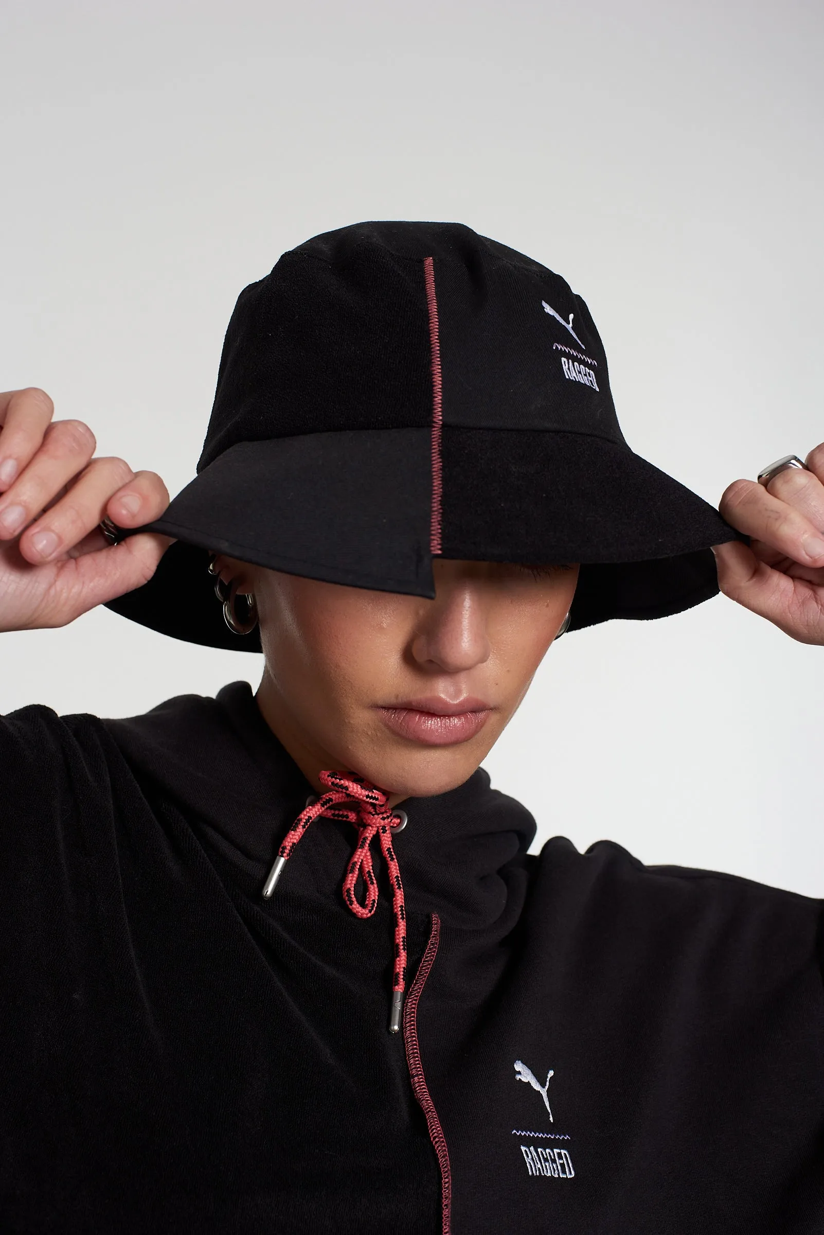 PUMA x The Ragged Priest Black Woven Bucket Hat