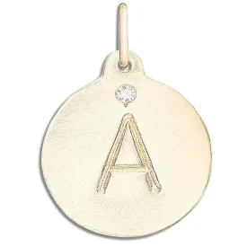 "A" Alphabet Charm with Diamond