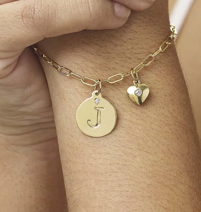 "C" Alphabet Charm With Diamond