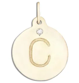 "C" Alphabet Charm With Diamond