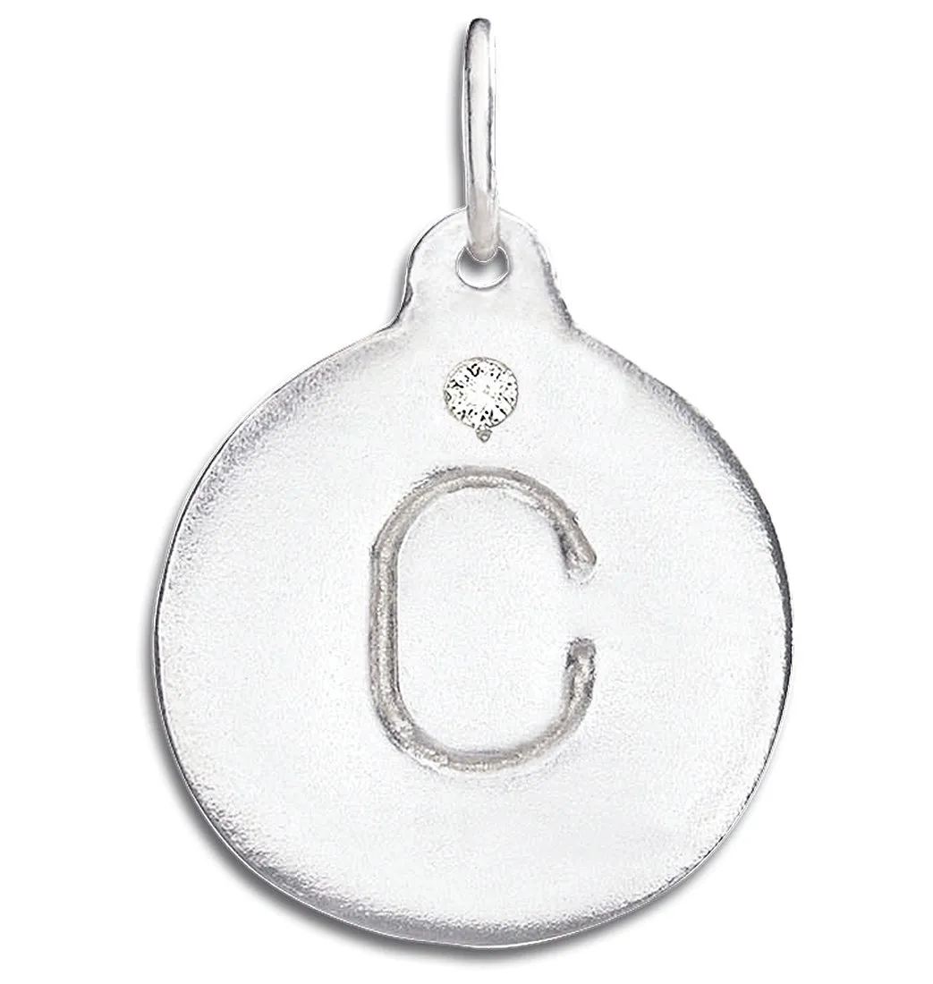 "C" Alphabet Charm With Diamond