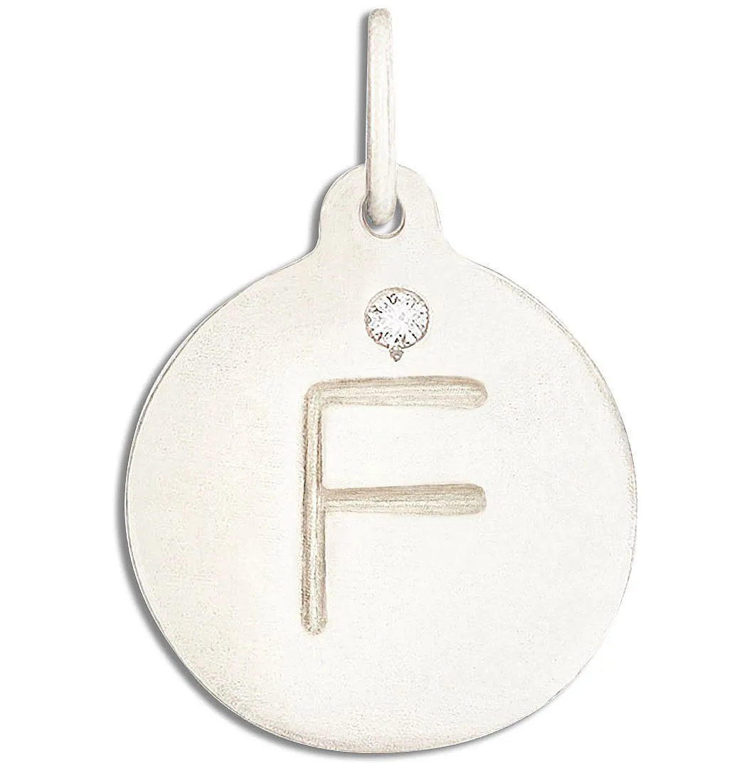 "F" Alphabet Charm With Diamond