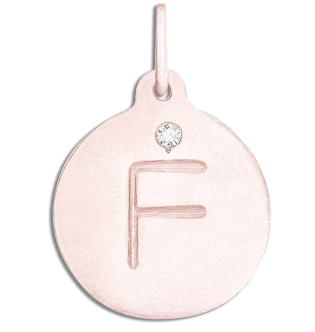 "F" Alphabet Charm With Diamond