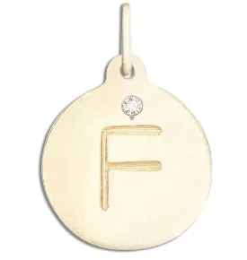 "F" Alphabet Charm With Diamond