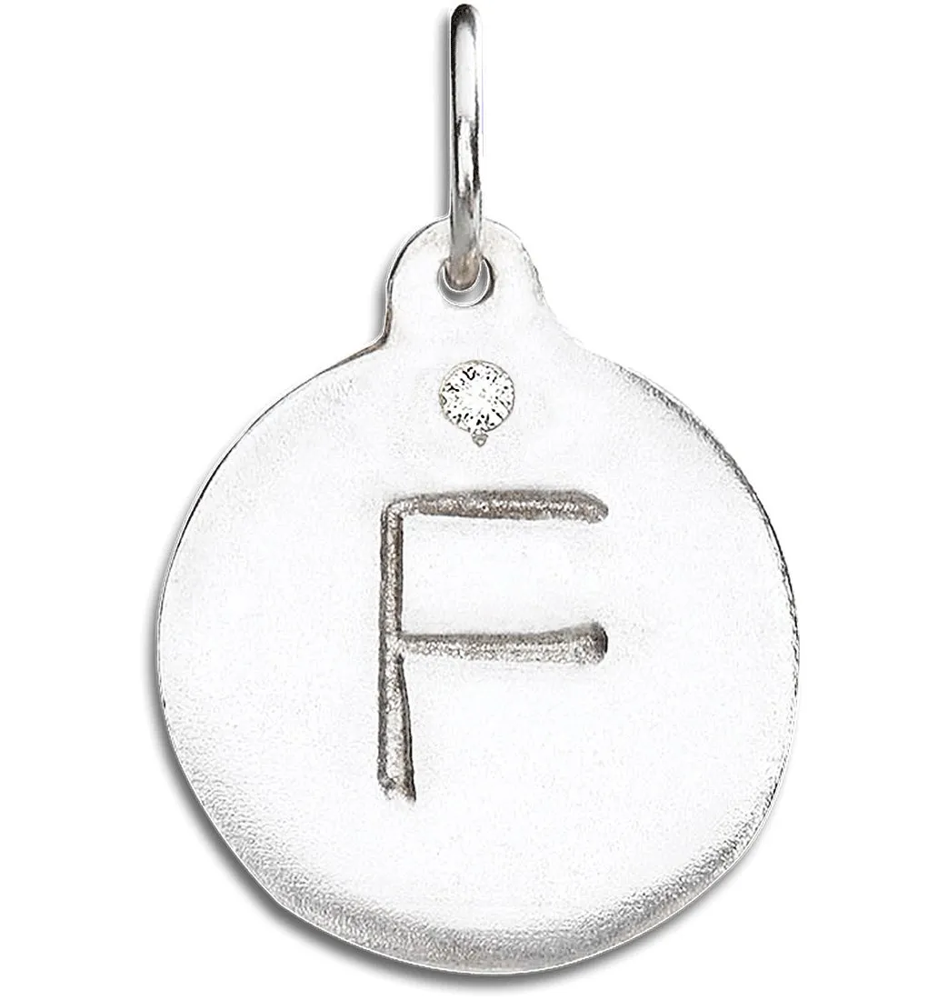 "F" Alphabet Charm With Diamond