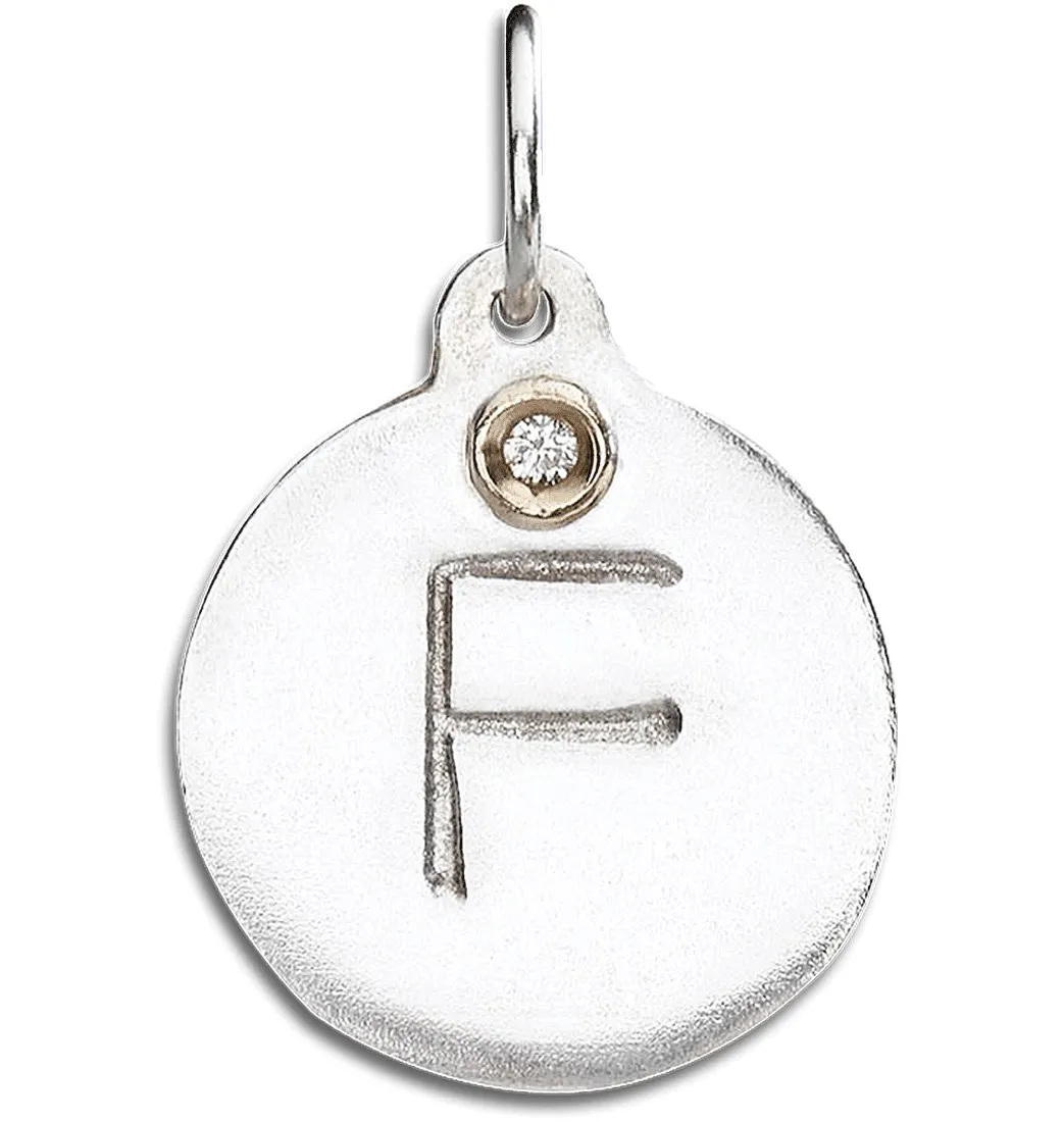 "F" Alphabet Charm With Diamond