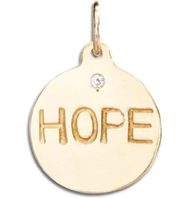 "Hope" Disk Charm With Diamond